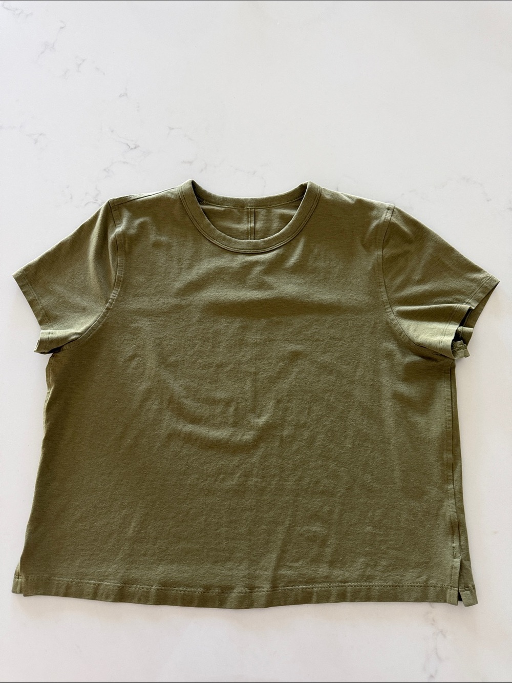 lululemon athletica Olive Green Crop Tee